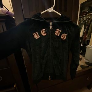 BCBG vintage velour zip up hoodie